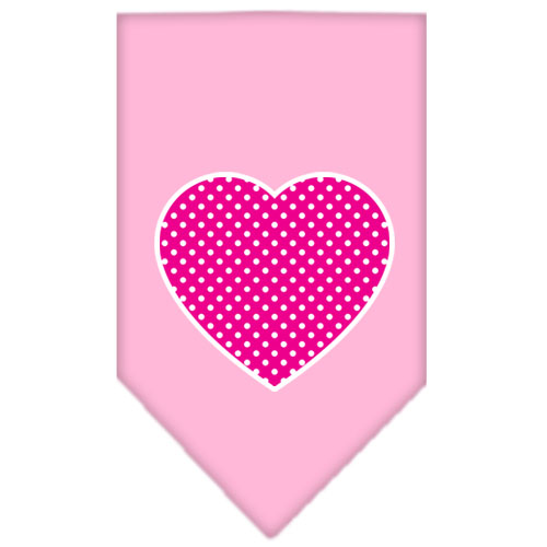 Pink Swiss Dot Heart Screen Print Bandana Light Pink Large